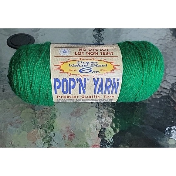 Pop'N Yarn Other - Pop'N Yarn Deep Emerald Green A6-286 4-Ply Worsted Acrylic Yarn 6oz Skein USA